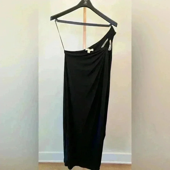 Michael Kors Women's Black One Shoulder Knee Length Dress Size M - Picture 1 of 9